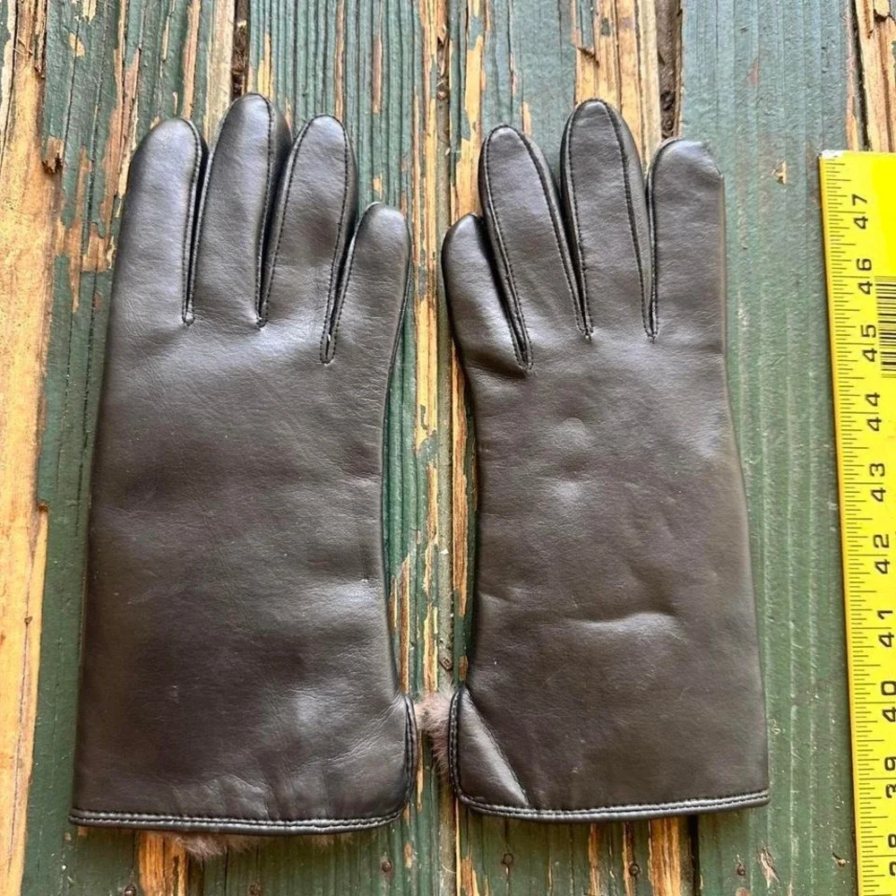 Genuine Leather Unbranded Women's Casual Winter Gloves Size S/M Black Lined